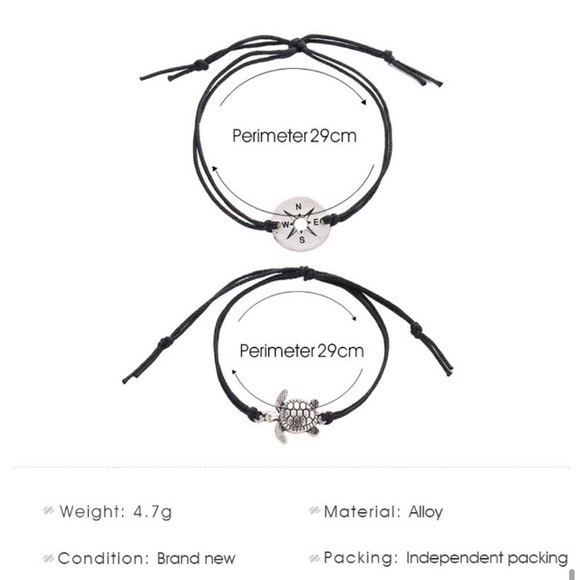 Turtle & Compass Rope Bracelet/Anklets - Picture 2 of 8